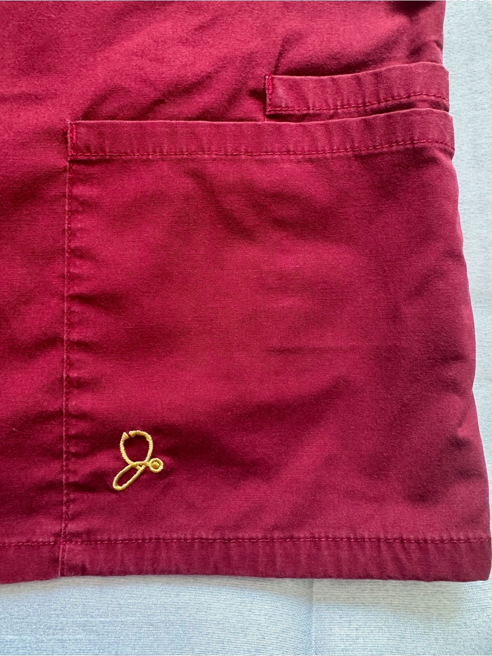 JAANUU Gold Zip Moto Scrub Set Burgundy Wine - Women's Small - Picture 5 of 12